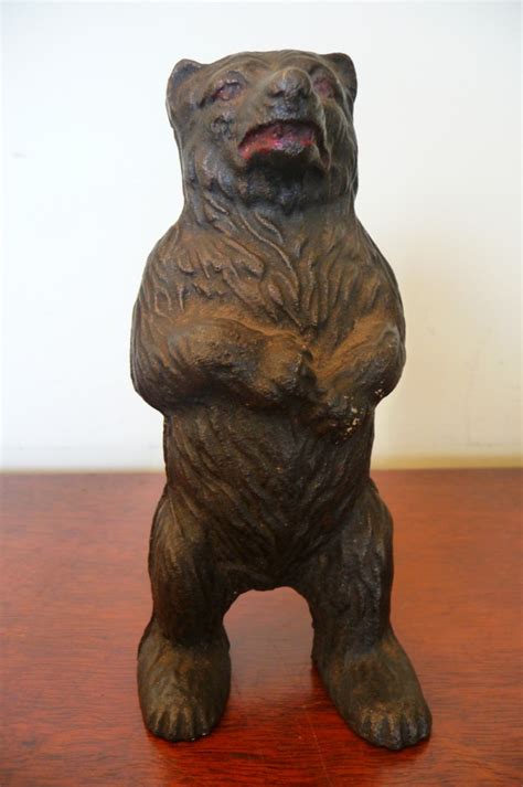 antique metal bear money box|antique black man money box.